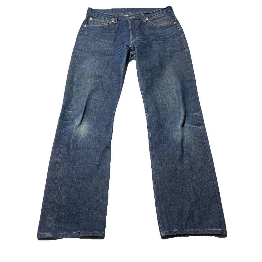 Levis 501xx Vintage Y2K Mens 34x34 (32) Blue Straight Leg Button Fly Denim Jeans
